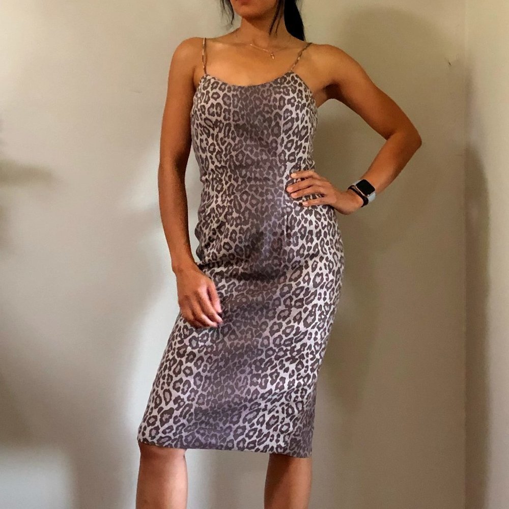 New WITH TAGS!  RACHEL ROY BROWN ANIMAL PRINT DRESS WITH SPAGHETTI STRAP…